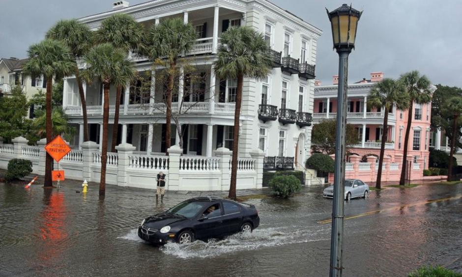 High tides in the Charleston Harbor led to flooding in several areas on the peninsula including the Battery on Wednesday. Photo: Leroy Burnell