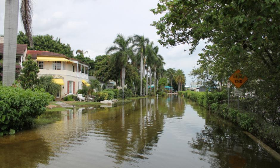 North Marine Way in Delray Beach during full moon flooding September 2015. Photo: Commissioner Steven Abrams, office of Palm Beach County