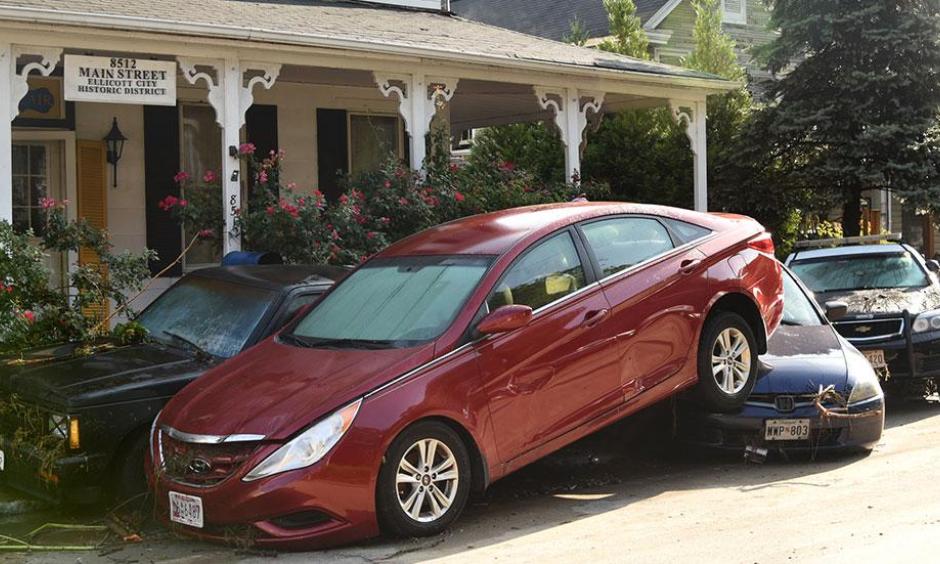 Floods severely damaged property and vehicles on Main Street in Ellicott City, Maryland on Saturday night. Photo: Office of Lt. Gov. Boyd Rutherford