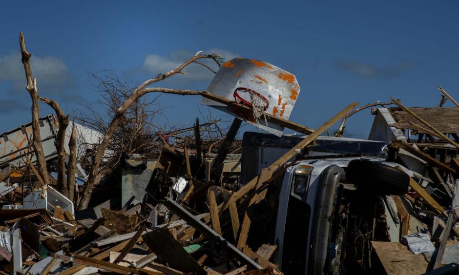 Debris left by Hurricane Dorian in Abaco, Bahamas.