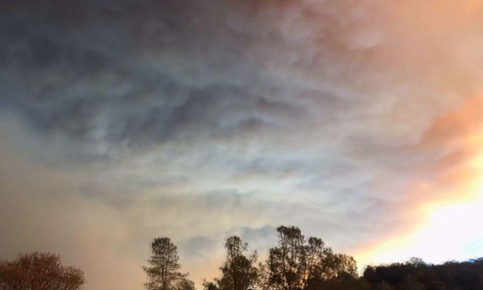 The view going into Paradise during the Camp Fire in 2018.