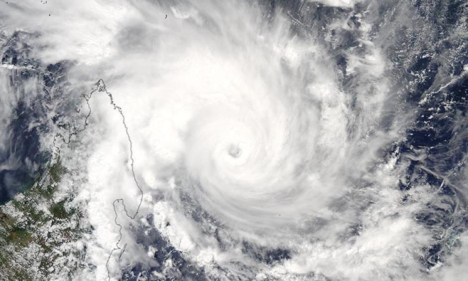 Visible MODIS image of Enawo taken at 10:10 UTC (5:10 am EST) Monday March 6, 2017. At the time, Enawo was a Category 2 storm with 105 mph winds. Image: NASA