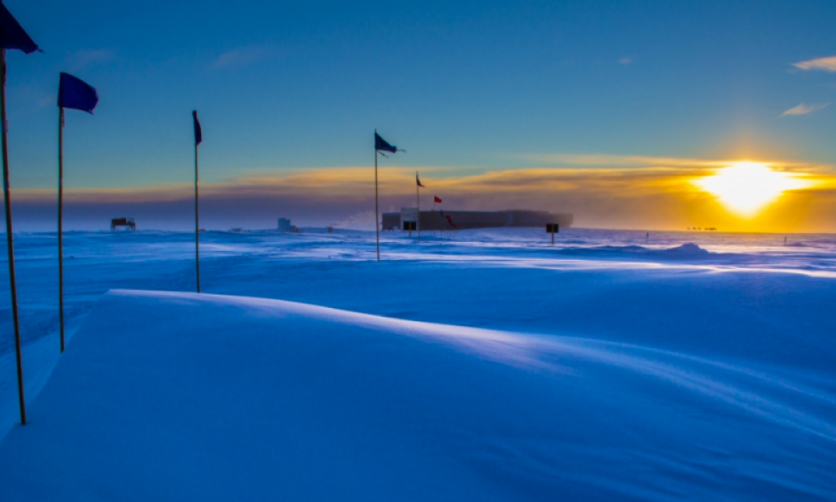 The South Pole Atmospheric Research Observatory in 2014. Photo: NOAA-Lt. Joseph Phillips