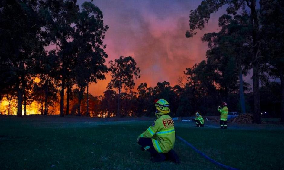 Fire crews in Colo Heights, Australia as bushfires spread. Credit: Brett Hemmings/Getty Images.