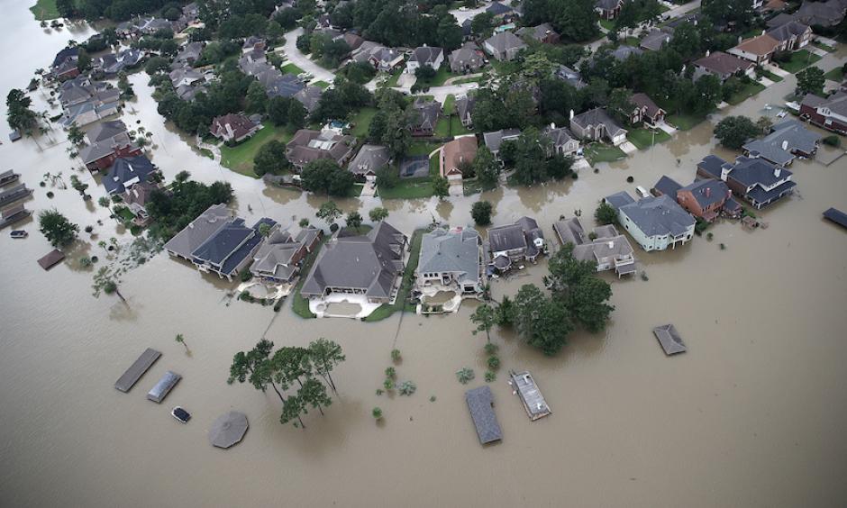 Flooded homes are shown near Lake Houston following Hurricane Harvey on Wednesday, August 30, 2017. Image credit: Photo by Win McNamee/Getty Images