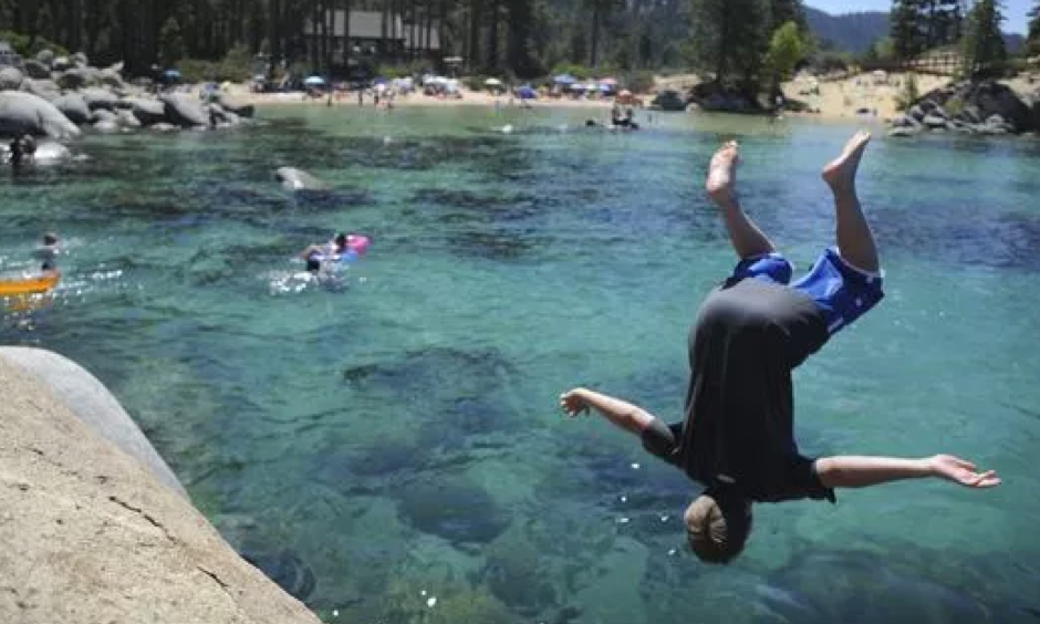 In 2013: A swimmer enjoys the waters of lake Tahoe on Sunday, July 7, 2013. Photo: RGJ file