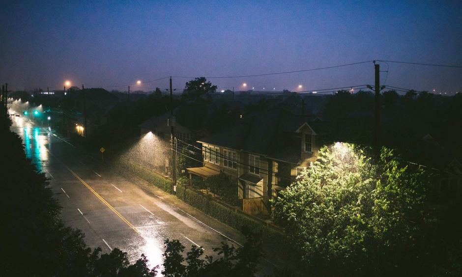 A downpour in Houston on Friday night. Photo: Alyssa Schukar, The New York Times