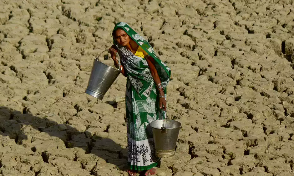 A heatwave in India where temperatures were recorded at 51.0C. Climate change means the occurrence and impact of extreme weather events has risen. Photo: NurPhoto, Getty Images