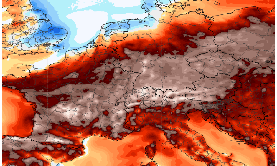 Temperatures are likely to be 20 to 30 degrees or more above normal in the heat this week. Credit: WeatherBell.com