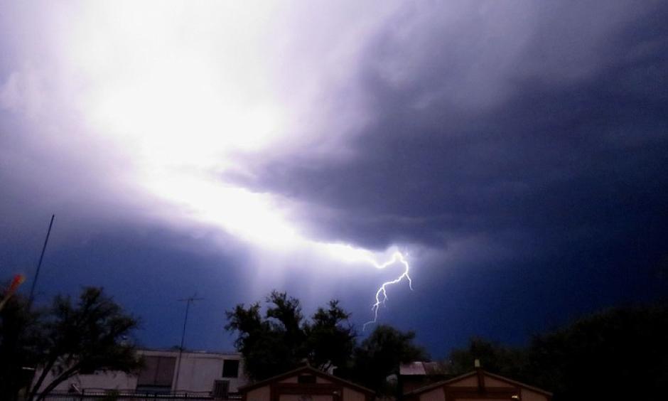 This 2017 lightning strike over Camp Verde happened during monsoon season. A high-pressure system, sitting over Arizona, has prevented the season's rains from rolling in on their usual near-daily basis. File photo