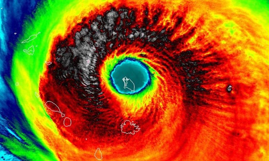 The deadliest weather-related disaster of September was Hurricane Irma, which killed 80 people in the Southeast U.S., and 44 people in the Caribbean and Bahamas. Image: UW-Madison/CIMSS