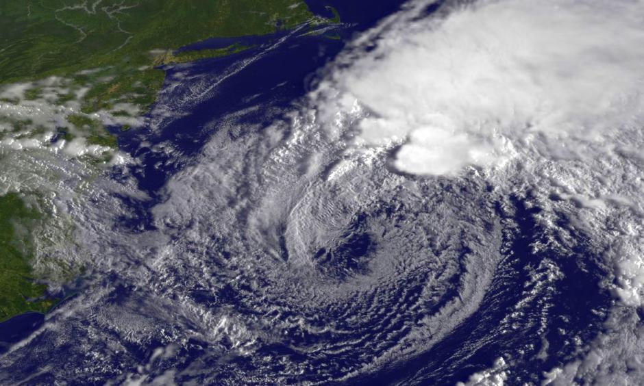 Satellite view of Hermine off the Atlantic coast this morning. Image: NASA