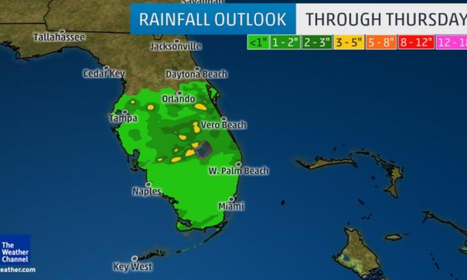 Rainfall Forecast. Image: Weather Underground
