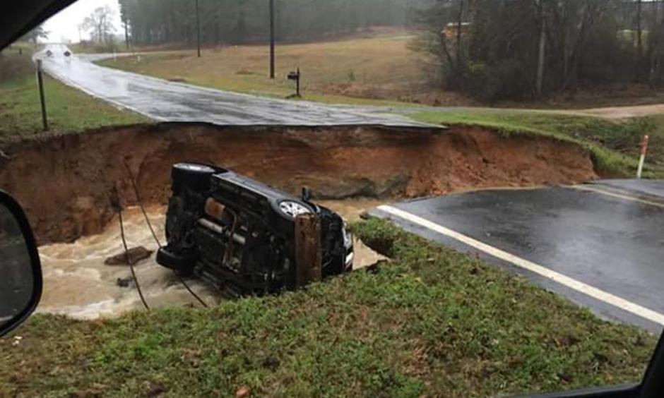 Flood damage in Haughton, Louisiana, on March 9, 2016. Thirty homes near Haughton were inundated by flood waters on Tuesday night, forcing evacuations. Photo: Michael Dean Newman