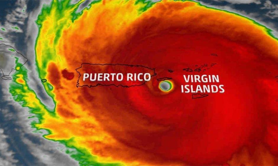 Satellite imagery shows Hurricane Maria nearing landfall in Puerto Rico on the morning of Sept. 20, 2017. Image: The Weather Channel