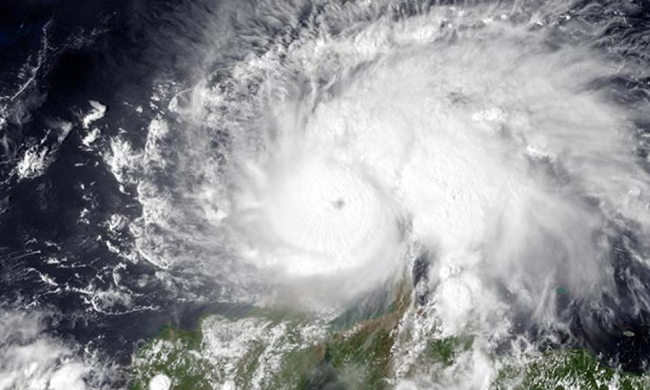 Hurricane Matthew, the strongest Atlantic hurricane of 2016, as seen on September 30, 2016, when it was rapidly intensifying into the first Category 5 storm observed in the Atlantic since 2007. Photo: NASA