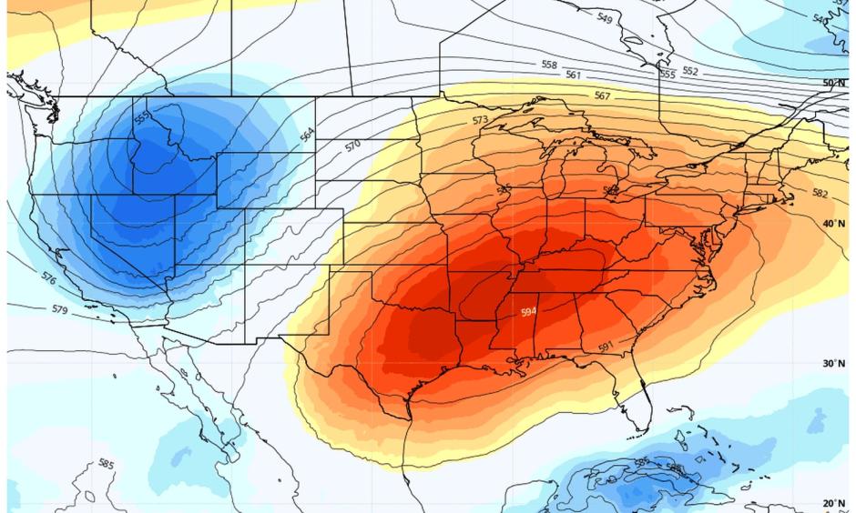 Mid-July heat stifles 131 million during early fall. A heat dome over the eastern half of the nation is bringing high temperatures characteristic of July. Credit: Weather Bell