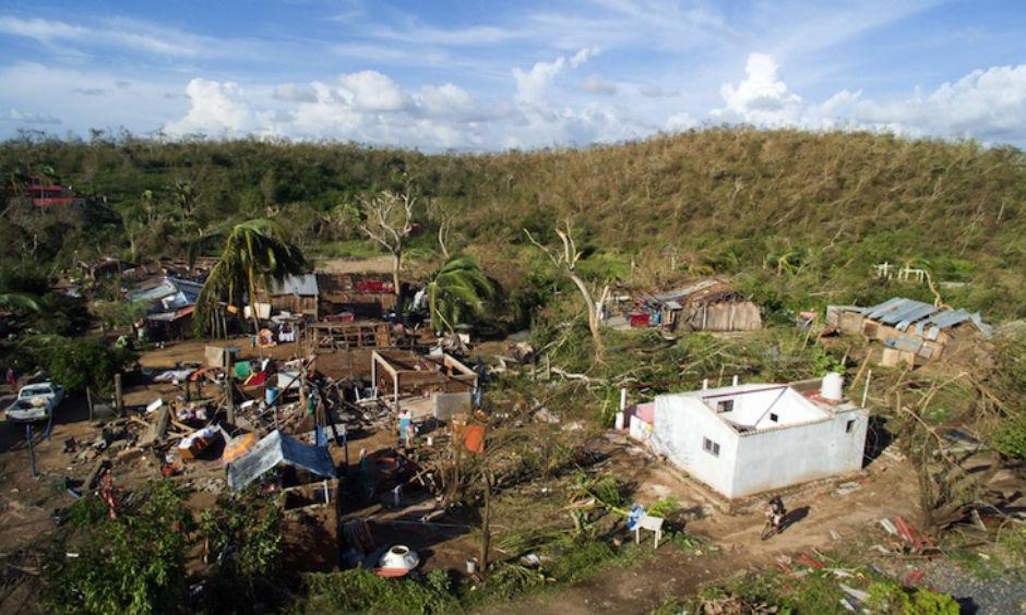 Aerial view of the Chamela community, Jalisco State, Mexico on October 24, 2015, after the passage of Hurricane Patricia. Patricia flattened dozens of homes on Mexico's Pacific coast, but authorities said Saturday the record-breaking hurricane largely spared the country as it weakened to a tropical depression. Photo credit: Mario Vazquez/AFP/Getty Images.