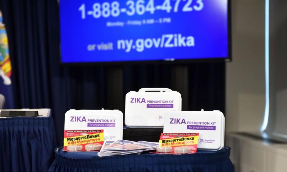 The New York State Department of Health unveiled a Zika Prevention Kit for pregnant women during the rollout of a Zika Information hotline and website, in New York, NY, U.S., in this file photo dated August 2, 2016. Photo: Kevin P. Coughlin / Office of the Governor/Handout via Reuters