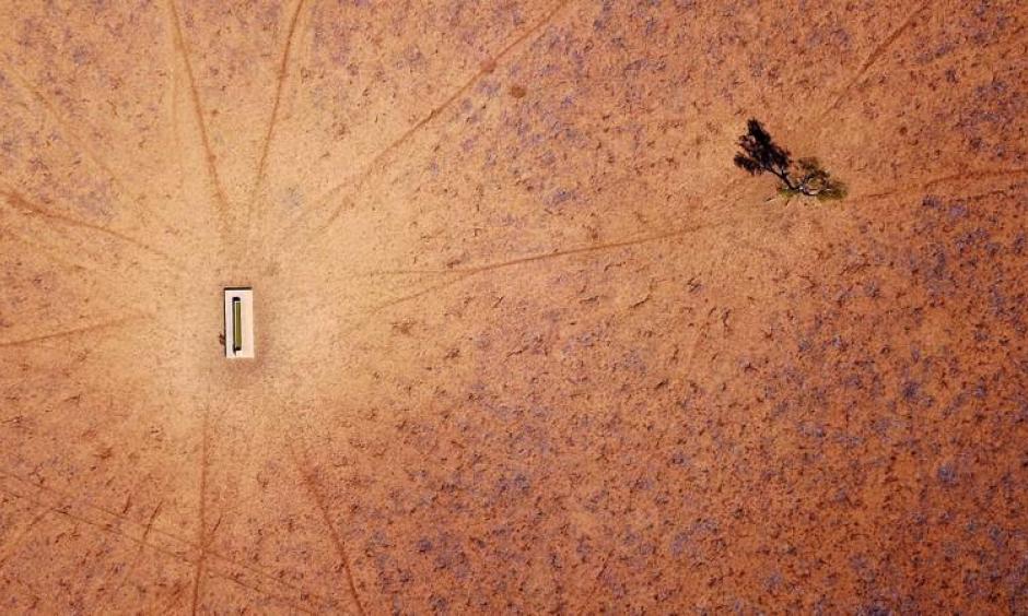 FILE: A lone tree stands near a water trough in a drought-effected paddock on Jimmie and May McKeown's property located on the outskirts of town of Walgett, in New South Wales, Australia, July 20, 2018. Photo: AP