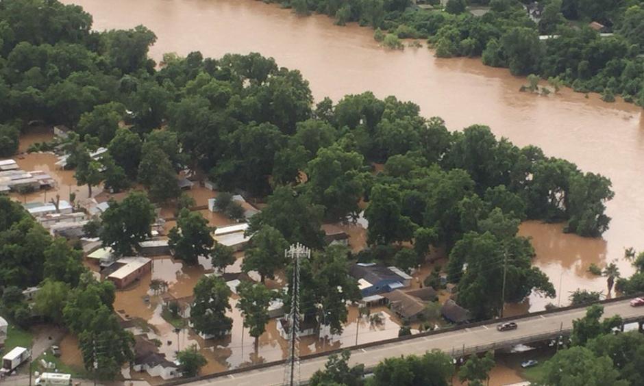 Texas Governor Greg Abbott toured the flood damage around the Houston region on Friday, June 3, 2016. He posted this image on his official Twitter account. Photo: Twitter.com/GregAbbott_TX
