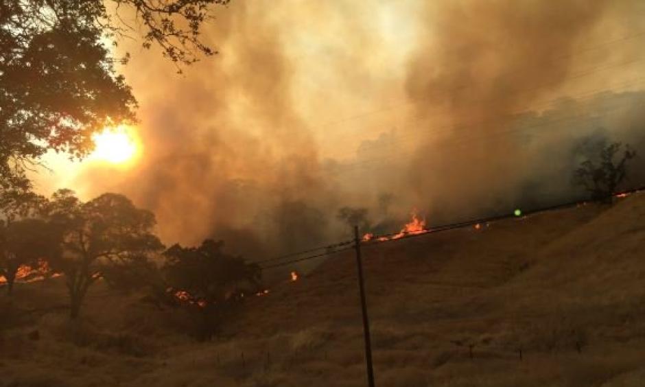 The Cold Fire in Yolo County started shortly after 4:30 p.m. on Tuesday, August 2, 2016, officials said. Photo: CalFire