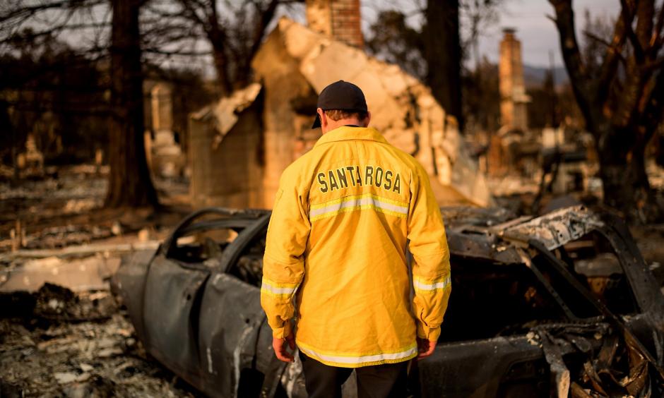 Santa Rosa Assistant Fire Marshal Paul Lowenthal walks through his Oxford Court residence, one of thousands of structures that were destroyed in the Wine Country fires last month. Photo: Noah Berger, Special to the Chronicle