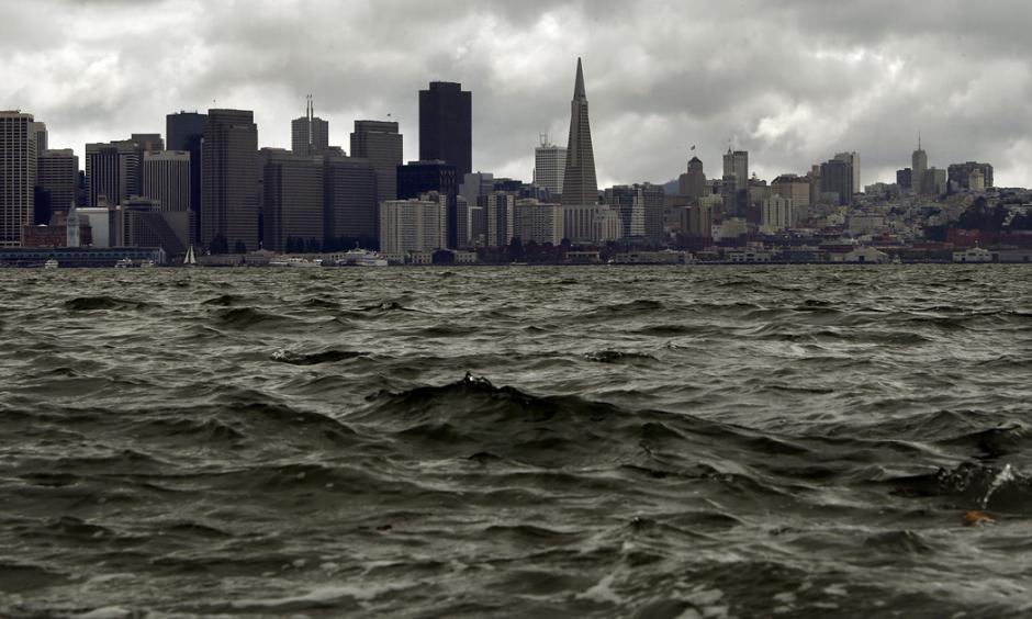 While San Francisco, seen here from Treasure Island, is less vulnerable to rising sea levels than other parts of the Bay Area, portions of areas bordering the bay would be at risk. Photo: Michael Macor, The Chronicle