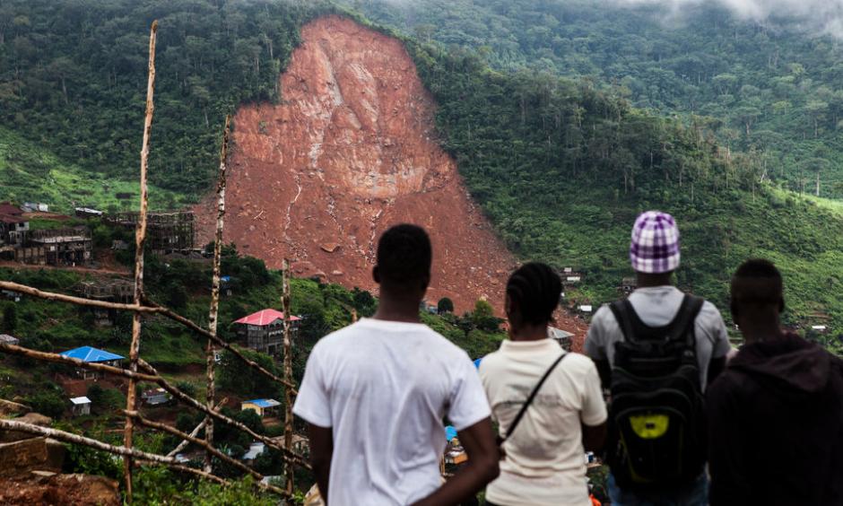 Mudslides and flooding caused by heavy rain killed scores of people in Freetown, the capital of Sierra Leone. Photo: Jane Hahn, New York Times
