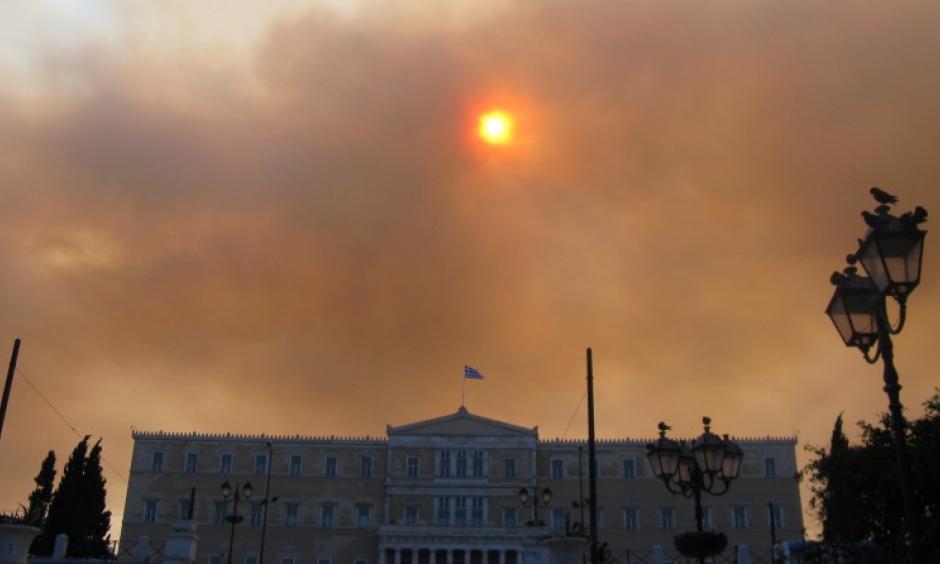 Fires burning across Greece (pictured), Portugal, Italy and Croatia have been exacerbated by extraordinary heat. Photo: Юкатан, Commons