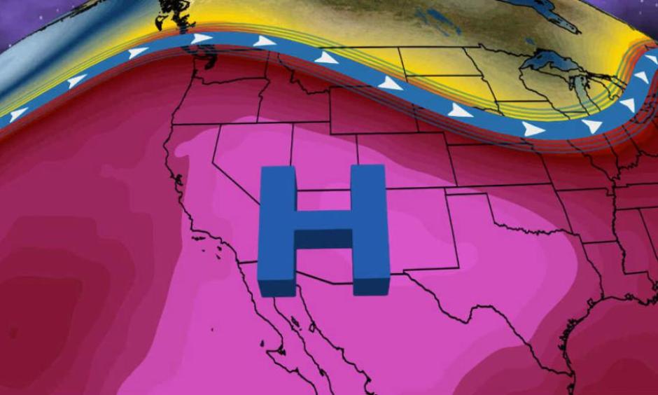 A dome of high pressure will build over the Southwest by this weekend resulting in extreme heat. Image: The Weather Channel