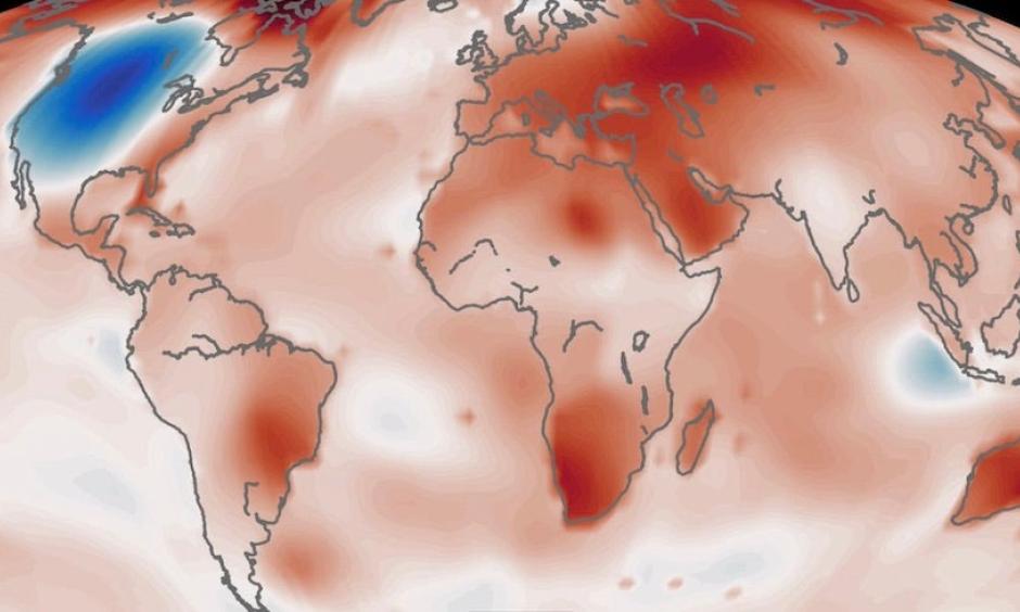 Temperature departures from average for October 2019 as calculated by NASA’s Goddard Institute for Space Studies and mapped by Zachary Labe (University of California, Irvine). Credit: Zack Labe, @ZLabe