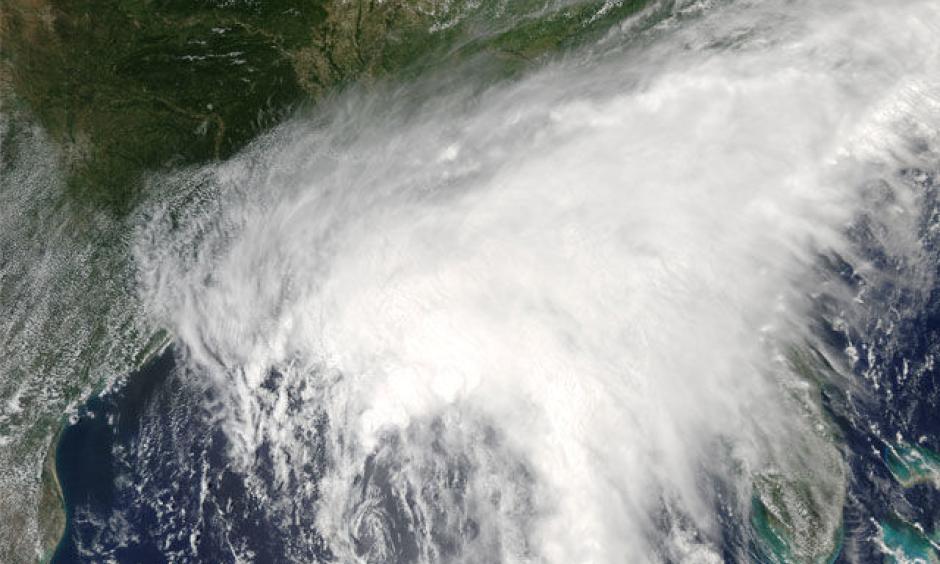 The Moderate Resolution Imaging Spectroradiometer (MODIS) on NASA’s Aqua satellite captured this natural-color image of the storm at 12:48 p.m. Central Time (17:48 Universal Time) on June 20, 2017. Image: Jeff Schmaltz, LANCE/EOSDIS Rapid Response, NASA