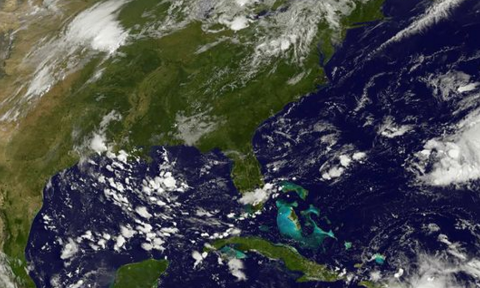 This satellite photo taken August 25 shows storm activity in the Atlantic. Photo: HO, AFP / Getty Images