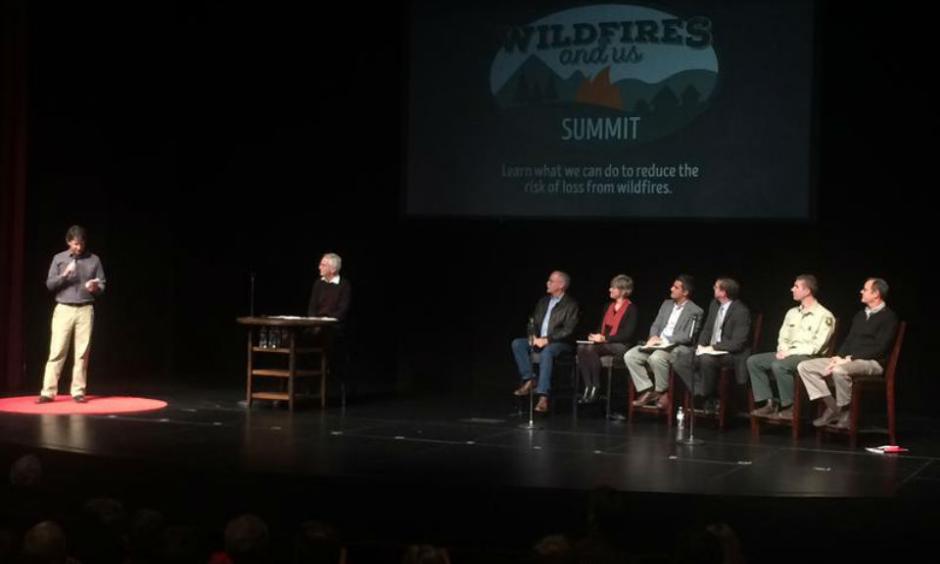 "We don't have to be victims of fire," presenters argued at the Wildfires and Us Summit in Wenatchee Monday. ROWAN MOORE GERETY / / NORTHWEST PUBLIC RADIO