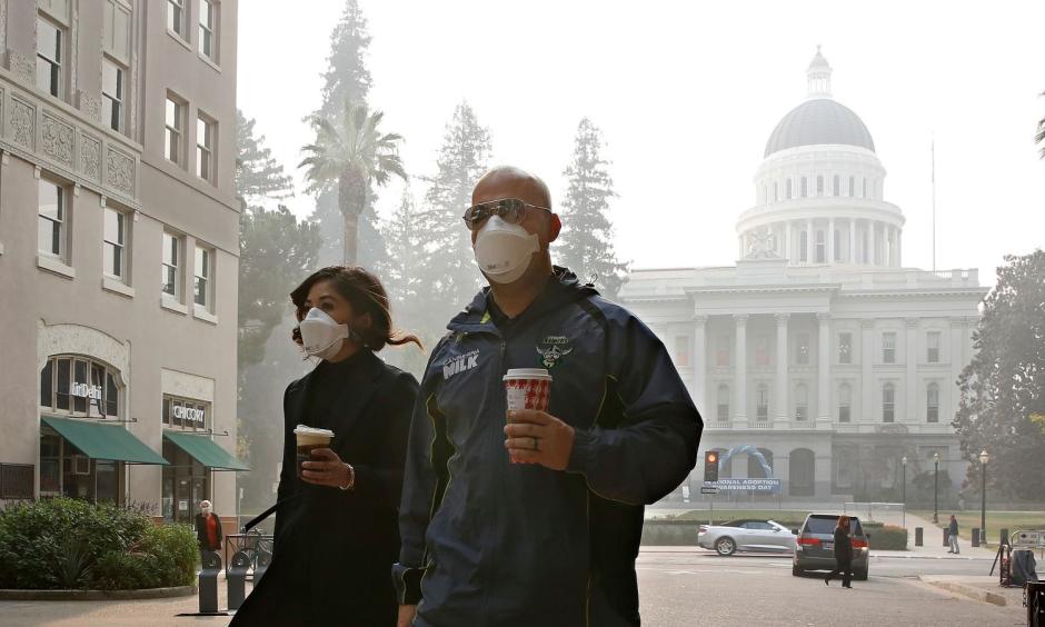 The scene in Sacramento on Thursday. Credit: AP