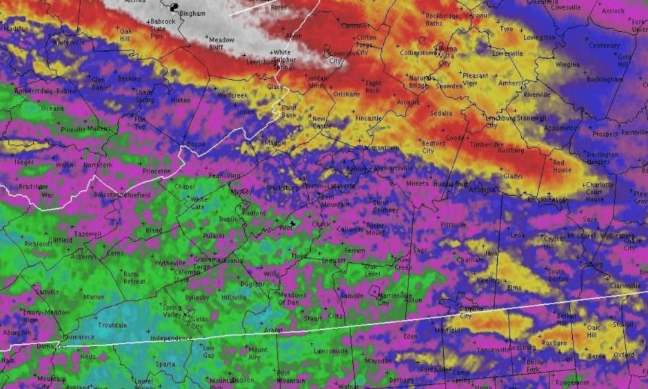A map from the National Weather Service shows the intensity of the rains that brought floods to the region. Image: National Weather Service