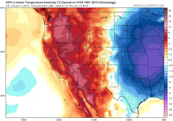 surface temperature anomaly