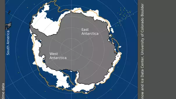 Sea ice extent, January 1, 2019. Image: National Snow and Ice Data Center