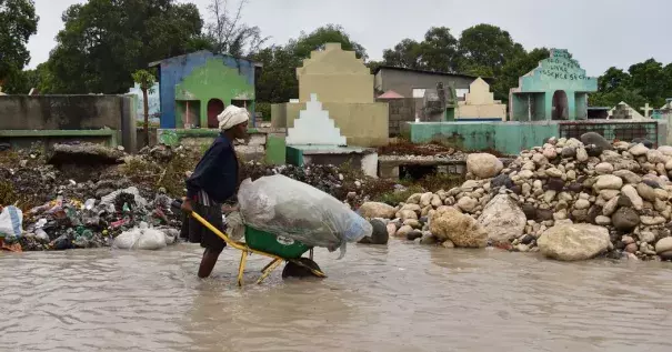 Streets were flooded in Port-au-Prince after Hurricane Matthew crashed ashore early Tuesday with 145 m.p.h. winds. Photo: Hector Retamal, Agence France-Presse