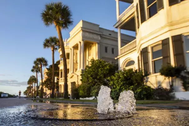 A storm drain bubbles over as a king tide rolls into the Battery in Charleston, S.C. Sunday, Nov. 15, 2020. On average, U.S. coastlines will get the same amount of sea level rise in the next 30 years as it did in the previous century because climate change is accelerating how much the seas rise, says the Tuesday, Feb. 15, 2022 study lead author William Sweet, an oceanographer for NOAA’s National Ocean Service. Warmer water expands, plus melting ice sheets and glaciers add to how much water is in the oceans.