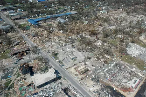 Damage to Long Beach, Mississippi following Hurricane Katrina. Photo: Wikipedia