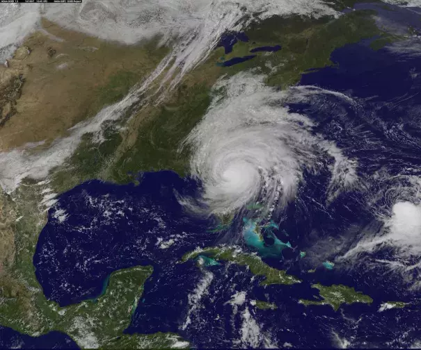 Hurricane Matthew as it skirted the coast of Florida on Oct. 7. Image: NASA/NOAA GOES Project