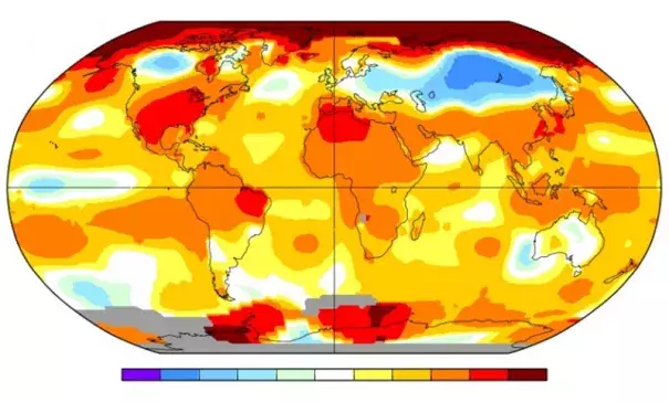How temperatures across the planet varied from normal during October 2016. Image: NASA