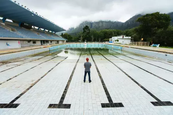 The Newlands municipal swimming pool in Cape Town has been shut. Photo: Waldo Swiegers, Bloomberg