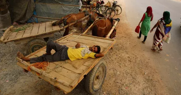 Napping in the heat in Uttar Pradesh, India, on Wednesday. Credit: Rajesh Kumar Singh, Associated Press