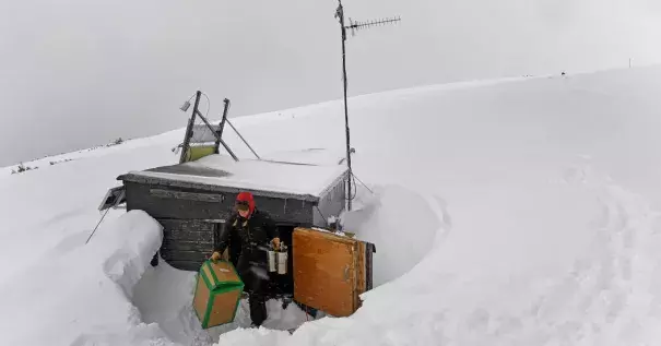 In March, Jennifer Morse, a climate technician, unloaded air sampling equipment into the small wooden shed used to collect data at the Niwot Ridge research site of the National Oceanic and Atmospheric Administration near Nederland, Colo. Photo: Helen H. Richardson, The Denver Post, via Getty Images