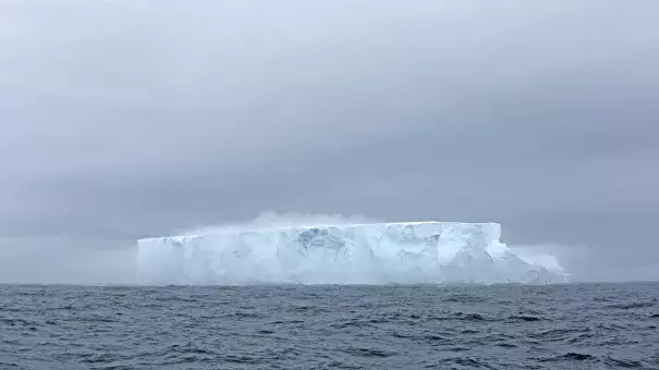 Iceberg in the Southern Ocean, where deep ocean waters are seeing rising temperatures and a trend toward lower salinity values. Photo: Freedive Antarctica/Barcroft Media via Getty Images