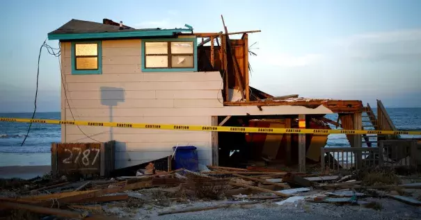 A beachfront house in Ponte Vedra Beach, Fla., that was damaged by Hurricane Irma. Photo: Luke Sharrett, The New York Times
