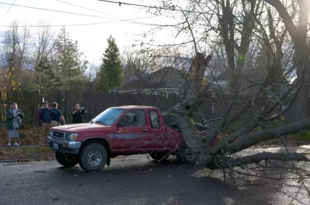 Forecasters say the dramatic storms in the Pacific Northwest were easing up Thursday, but the threat from mudslides and flooding remained. Photo: Michael Lopez, AP